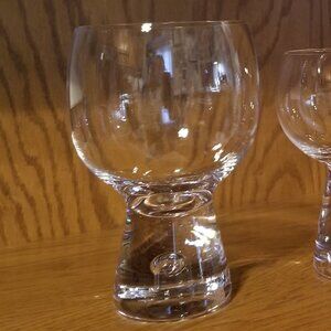 Kosta Boda Crystal Glasses with Bubble Bases